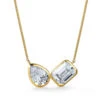 Toi Et Moi Bezel Pear And Emerald Cut Necklace -Trudiamonds T5858 GC 1