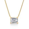 2 Ct. East-West Emerald Cut Necklace