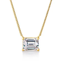 2 Ct. East-West Emerald Cut Necklace
