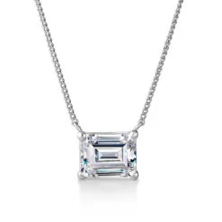 2 Ct. East-West Emerald Cut Necklace -Trudiamonds T5859 PC 1