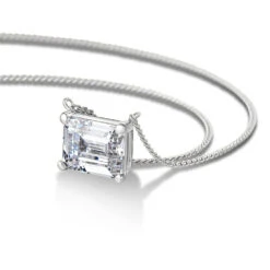 2 Ct. East-West Emerald Cut Necklace -Trudiamonds T5859 PC 2