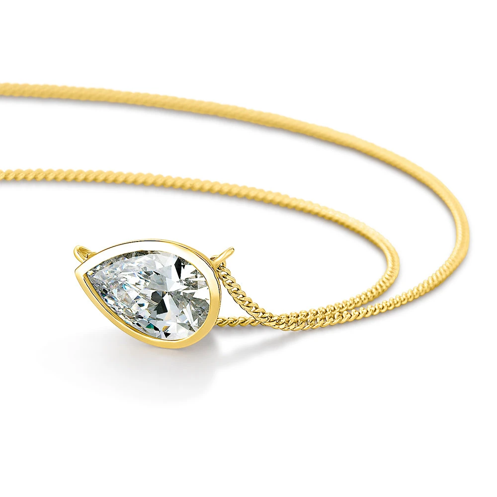 2 Ct. East-West Bezel Pear Necklace 4 2 Ct. East-West Bezel Pear Necklace - Image 2