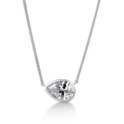 2 Ct. East-West Bezel Pear Necklace 8 2 Ct. East-West Bezel Pear Necklace -Trudiamonds T5865 PC 1