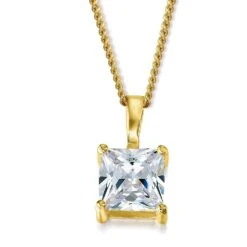 2 Ct. Princess Cut Solitaire Pendant