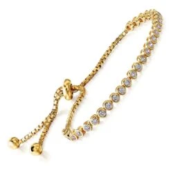 Bezel-Set Friendship Bracelet -Trudiamonds T7003 GC