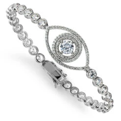 Tru-Diamonds Double Halo Tennis Bracelet -Trudiamonds T7009 PC 2
