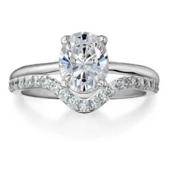 Oval Cut Solitaire Ring Set -Trudiamonds T8060 PC 3