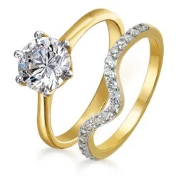 2 Ct. Tulip Solitaire Ring Set -Trudiamonds T8062 GC 2