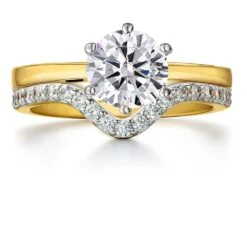 2 Ct. Tulip Solitaire Ring Set