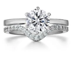 2 Ct. Tulip Solitaire Ring Set -Trudiamonds T8062 PC 3