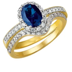 Tru-Sapphire Cincature Ring Set -Trudiamonds T8067 GC