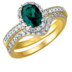 Tru-Emerald Cincature Ring Set -Trudiamonds T8068 GC