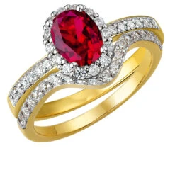 Tru-Ruby Cincature Ring Set -Trudiamonds T8069 GC