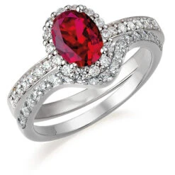 Tru-Ruby Cincature Ring Set -Trudiamonds T8069 PC