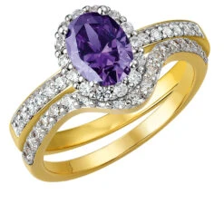 Tru-Amethyst Cincature Ring Set -Trudiamonds T8072 GC